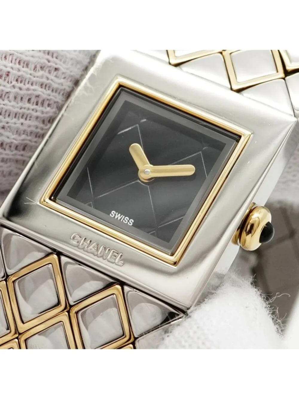 Chanel Quilted Black Dial Watch - Picture 7 of 9